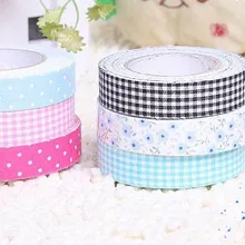 Лента из хлопчатобумажной ткани с цветком, лента для скрапбукинга, деко лента, самоклеющаяся маскирующая лента