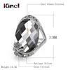 Kinel Brand Design Vintage Flower Big Gray Crystal Rings For Women Antique Tibetan Silver Fashion Jewelry ► Photo 2/6