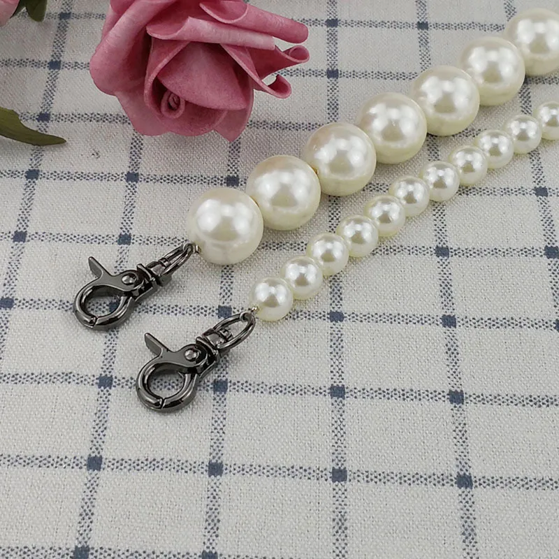 Pearl Chain Bag Strap Beaded Women Bag Accessories Gold Silver Buckle Long Pearl Belt For Bag Luxury Shoulder Straps Wholesale