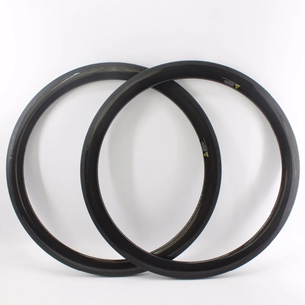 2Pcs New 700C 50mm Racing Road Bicycle 3K Full Carbon Fibre Bike Wheelset Clincher Rims With