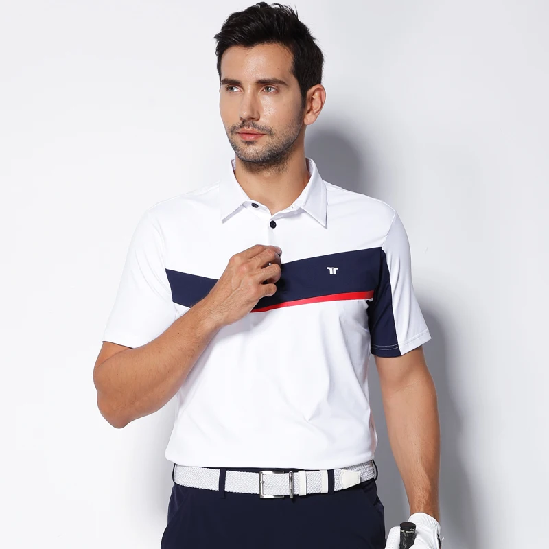 جديد teetimes رجالي رياضية قصيرة الأكمام الغولف قميص 4 ألوان ملابس الغولف S-XXL الرجال جيرسي الترفيه ماركة الغولف قميص قمم