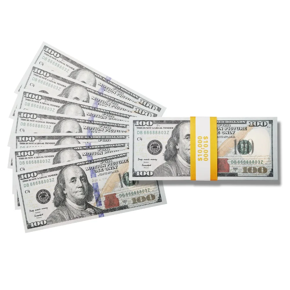 Fake Money Copy $100 One Hundred Dollar Bills, Realistic Play Money That Looks Real, Double ...