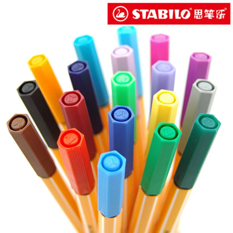 25 шт. Германия STABILO Stabilo волокно ручка Лебедь 88 волоконные ручки "STABILO" эскизная ручка 0,4 мм цветная гелевая ручка для офиса школьные принадлежности