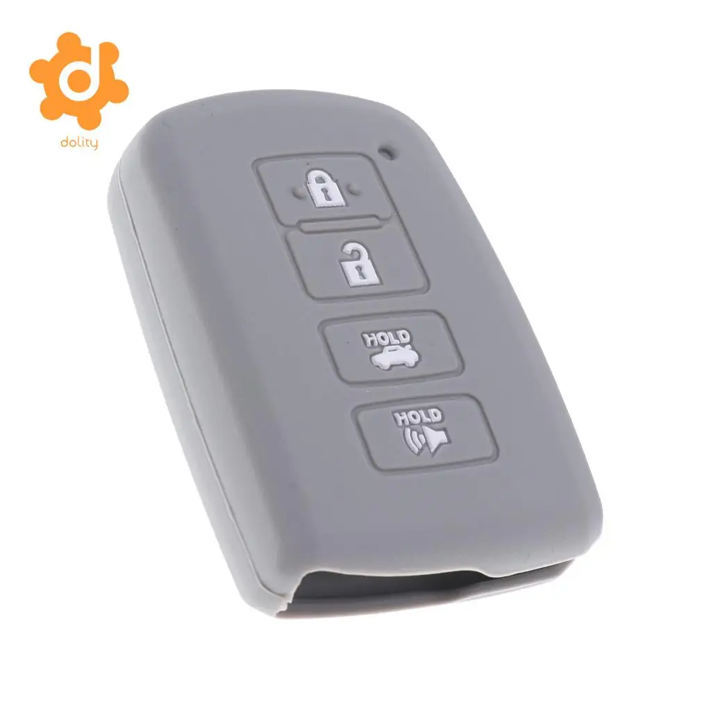 2x Silicone Car Key Shell Fob Case Cover for Toyota Avalon RAV-4 Clear+Gray