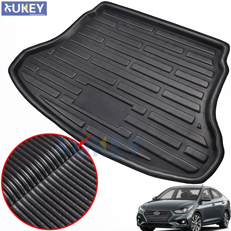 

For Hyundai Accent Solaris Verna Sedan 2018 2019 Cargo Boot Liner Rear Trunk Floor Mat Tray Carpet Protector Car Mud Kick