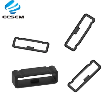 

ECSEM band keeper buckle for Garmin Fenix 5X plus watch accessories rubber ring loop hoop silicone black 4 pieces