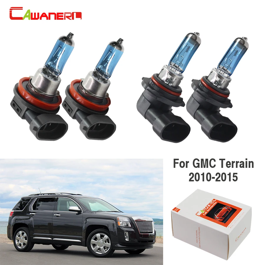 

Cawanerl For GMC Terrain 4-Door 2010-2015 2 Pair 100W Car Halogen Light Headlight High Low Beam Warm White 4300K 12V High Power