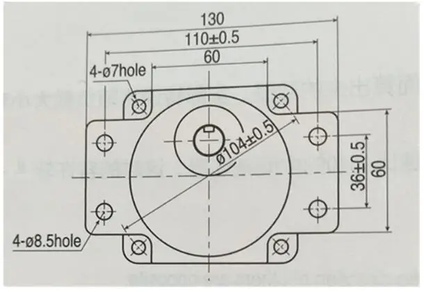 Редуктор 5GU180K без мотора размер фланца 90x90 мм выходной вал составляет 15