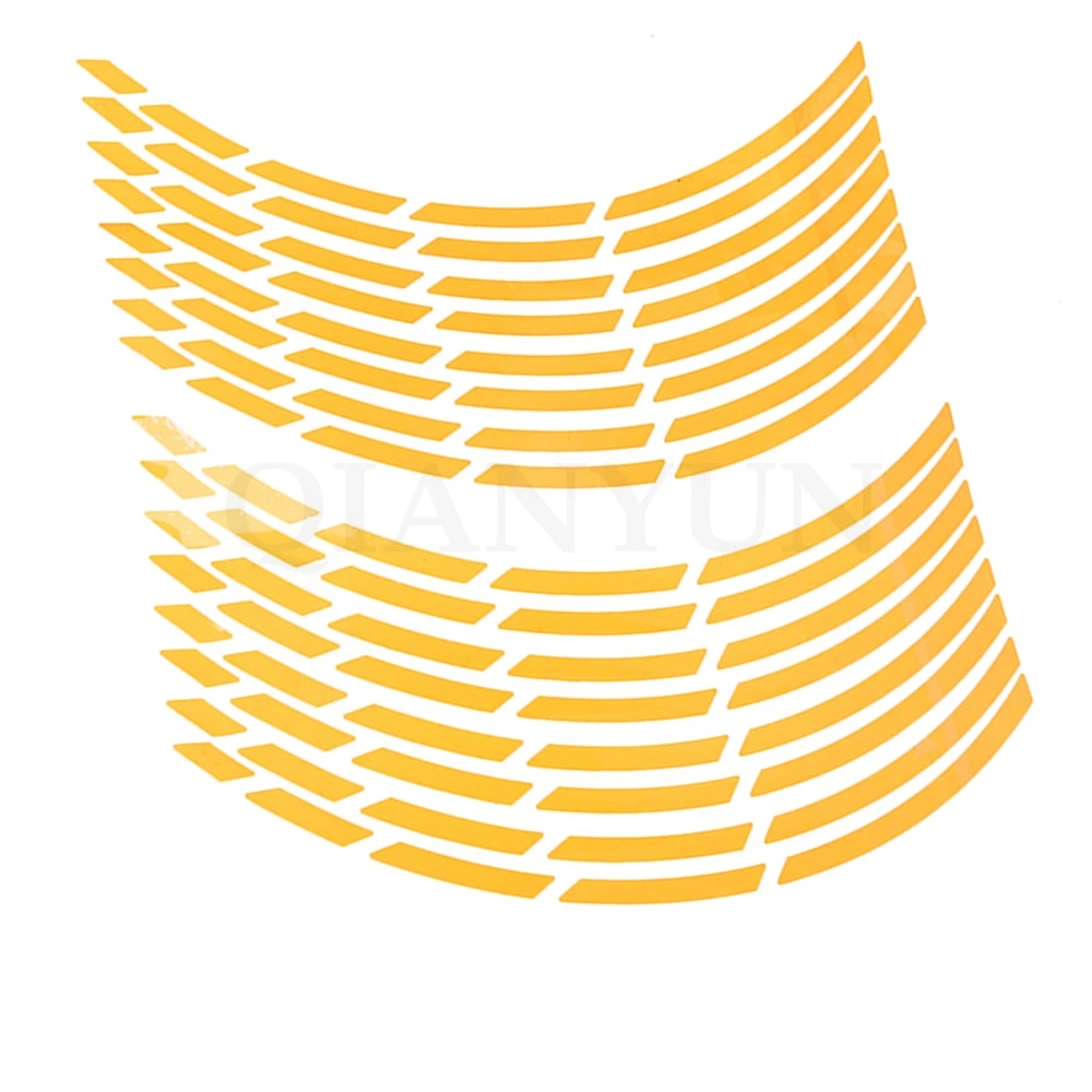 Yellow 17-19 дюймов Универсальный мотоцикл автомобиль шина наклейка светоотражающая обод лента наклейка для Suzuki GSR750 TL1000S SFV650 DL650 V-Strom GSR600 - Цвет: Yellow