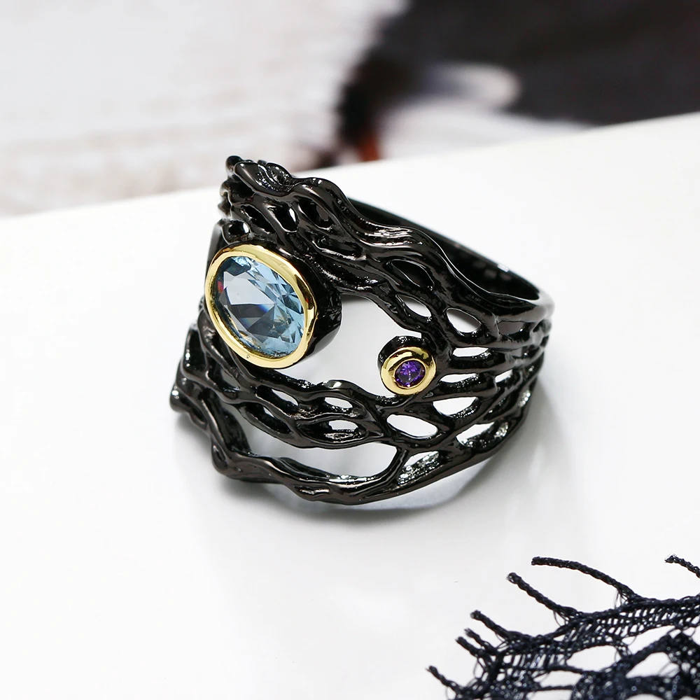 blue zircon ring
