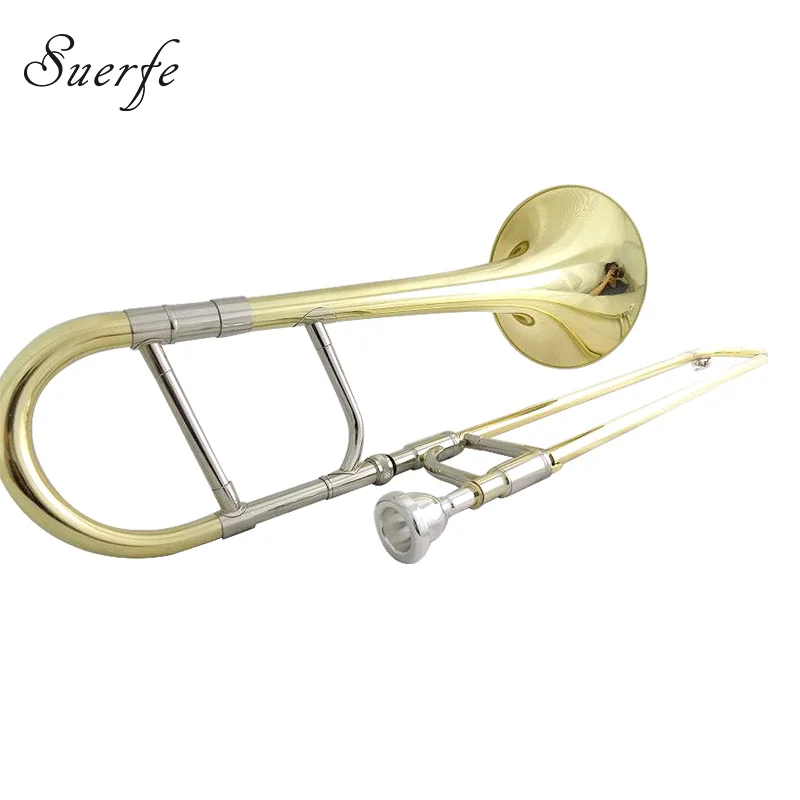 Eb Alto Trombone Brass Body Lacquer/Nickel Plated/Silver Plated with Wood Case Musical