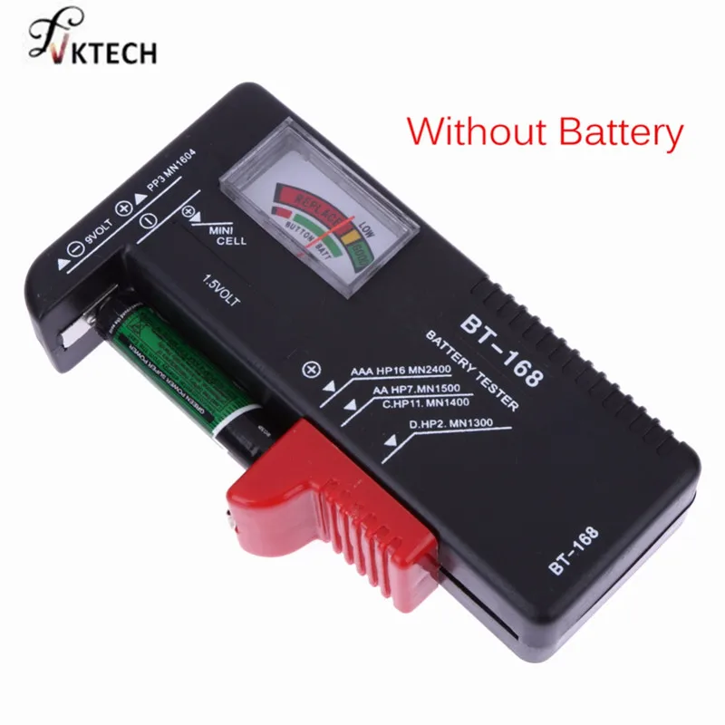 

BT168 Universal Digital Battery Tester Electronic Battery Volt Checker for AA AAA 9V Button Cell Multi Size Voltage Meter