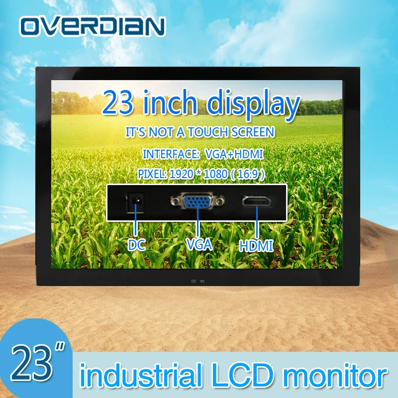 

23" VGA/HDMIConnector Industrial Control Monitoring Non-touch Machines Metal Shell Lcd Monitor1920*1080 Hanger Fixed