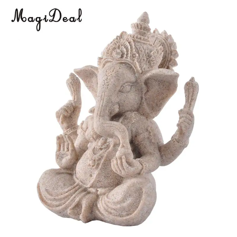 Vintage Art Home Decorative Sand Stone Hand Carved Elephant Sculpture Figurine Feng Shui Decors