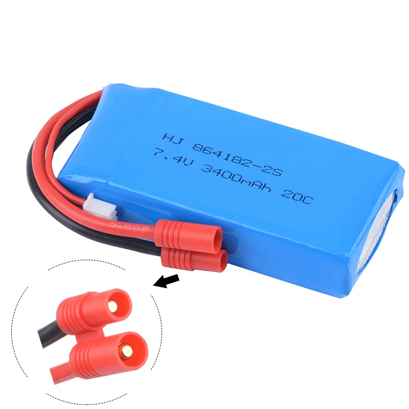 Обновленный аккумулятор lipo 7 4 В 3400 мАч 20C 2S с зарядным устройством для батарей Syma