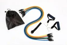FBA New style 11pcs Latex Resistance Bands Set Resistance Tube with plastic heads 400 sets yoga workout free shipping