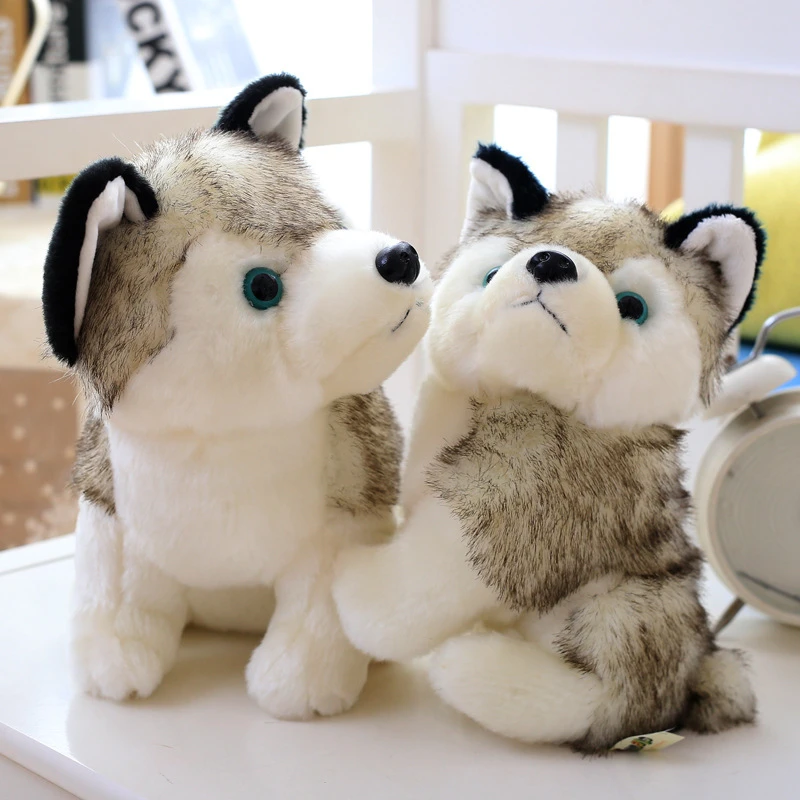 高品質16センチメートルシベリアンハスキーぬいぐるみ動物犬白ぬいぐるみベビーキッズ漫画の動物おもちゃペット誕生日クリスマスギフト Animal Toys Husky Plushplush Animals Aliexpress