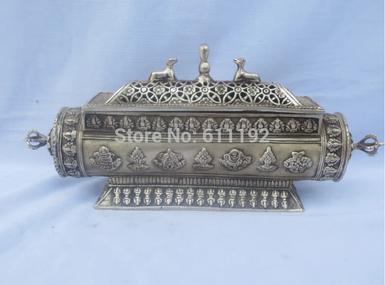 

11.4 Inch Tibet silver hand-carved Exorcism censer, Feng Shui home decoration big Incense burner