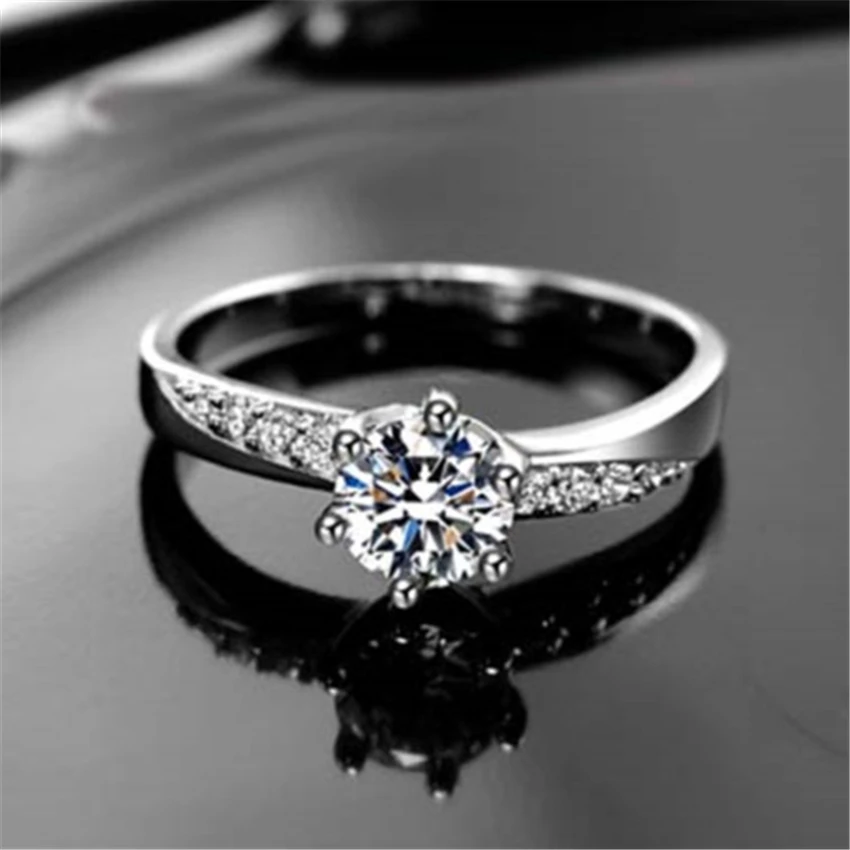 0.6CTW 5,5 мм G-H Moissanite Promise Ring Charles& Colvard Гарантия 925 Стерлинговое Серебро женское синтетическое кольцо диамонт