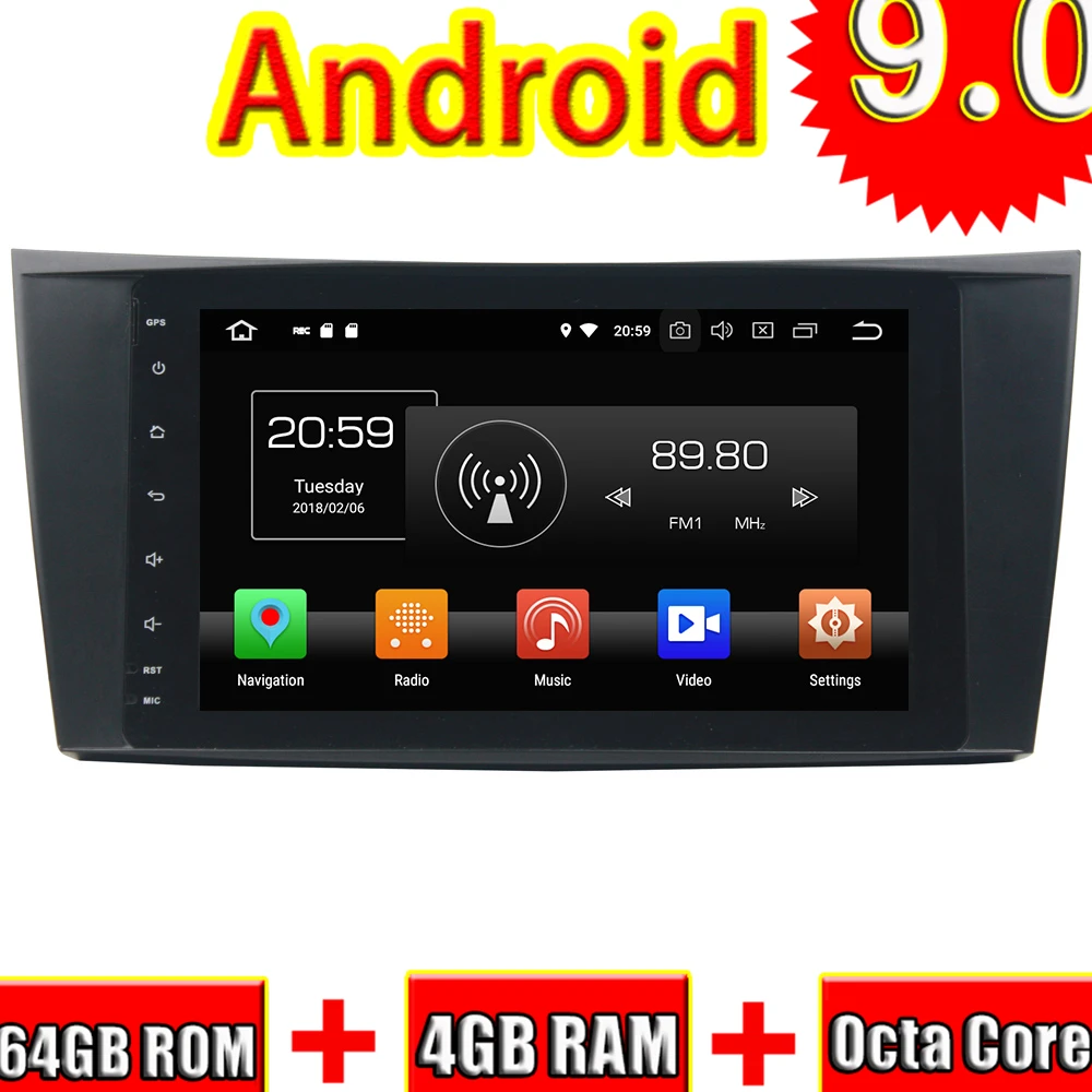 

Topnavi Android 9.0 Car GPS Navigation for Benz E-Class W211(2002-2008) CLS W219(2004-2009) G-Class W463(2001-2008) NO DVD Audio