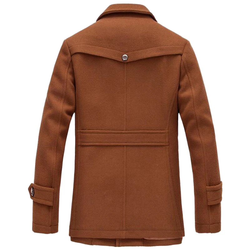Мужское пальто, зимнее шерстяное пальто, приталенные куртки, модная верхняя одежда, Теплая мужская повседневная куртка, пальто, бушлат размера плюс M-4XL