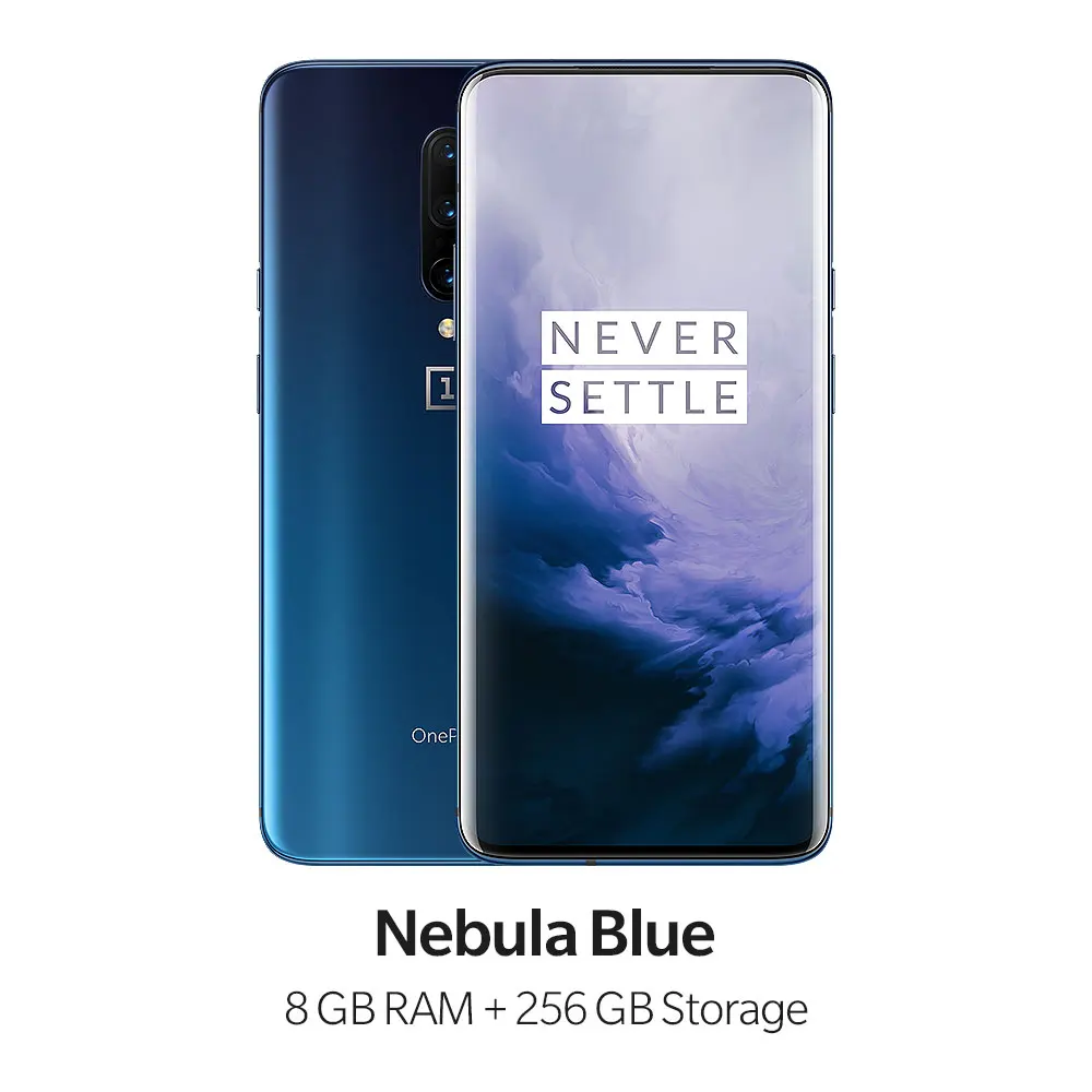 Чехол из ПВХ для OnePlus 7 Pro глобальная версия 6,6" 90 ГГц 6/8/12 ГБ Оперативная память 128/256 ГБ Встроенная память Snapdragon 855 48MP смартфон NFC Распознавание отпечатков пальцев - Цвет: Nebula Blue-8256