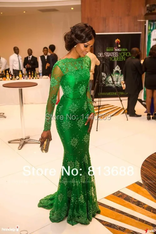Fashion-Red-Carpet-Miss-Nigeria-Gorgeous-Green-Lace-Celebrity-Dresses-Long-Sleeves-Trumpet-Mermaid-Evening-Formal (5)