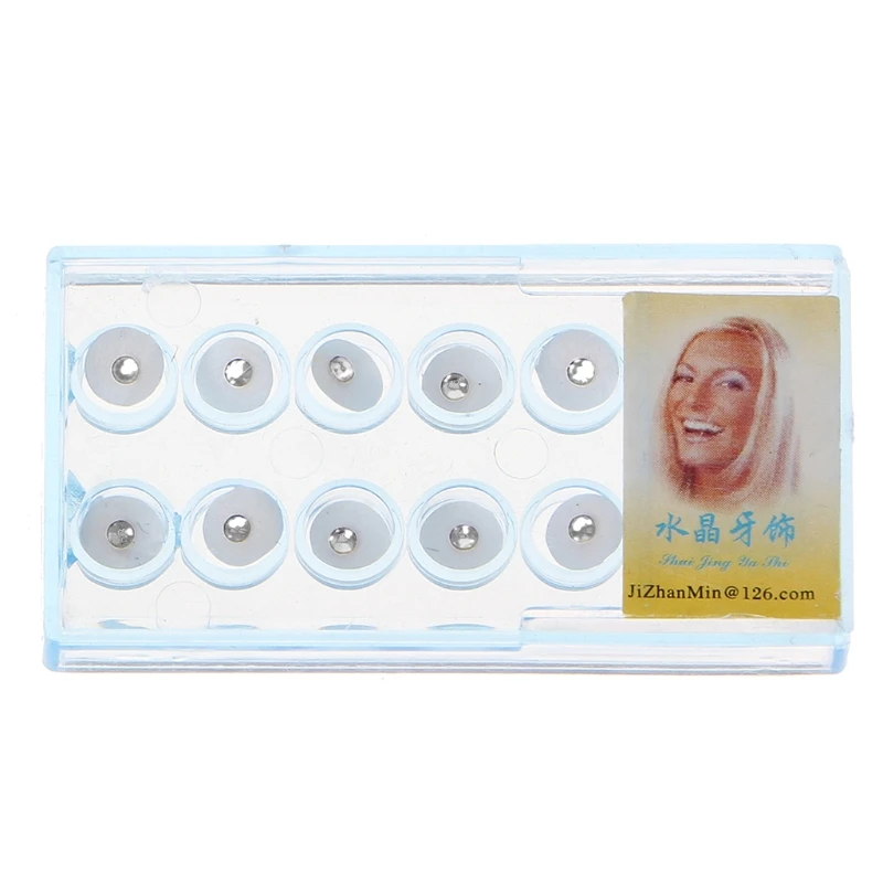 

10pcs/Box 2mm Dental Colorful Crystal Tooth Fashion Jewelry Gem Decor with Box