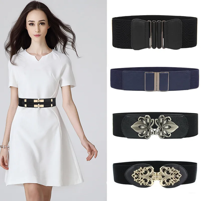 

New Style Waistbands Women cummerbunds Ladies Elastic Belts black Female Wide Waistband Stretch Corset Cinch Apparel Accessories