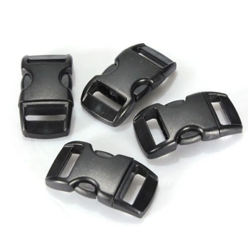 New 100Pcs/set Black Belt Buckles for Paracord Release Buckle Bracelets