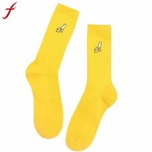 Новинка; женские теплые хлопковые носки с рисунком; чулочно-носочные изделия с вышитыми фруктами