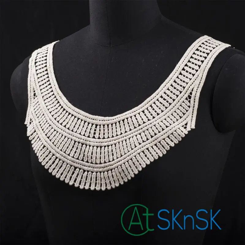 

DIY patches collar 2 PCS high quality New Arrival Fashion Lace collar ,cotton Lace Craft Sewing Neckline Collar Applique Trims