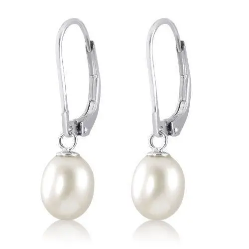 

Hot sell Noble- Wholesale price 16new ^^^^NEW pair white 6-7mm Freshwater Drop Pearls Sterling Silver Lever back Earring