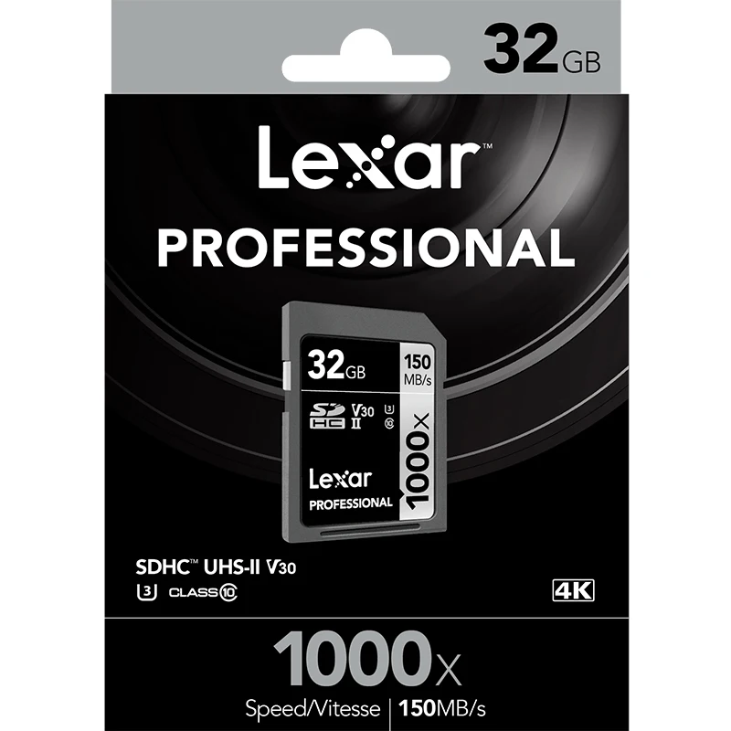 Lexar Professional 1000x150 Мб/с 32 Гб 64 Гб 128 ГБ 256 ГБ SD SDHC SDXC UHS-II U3 флэш-карта памяти для цифровой камеры 3D 4K