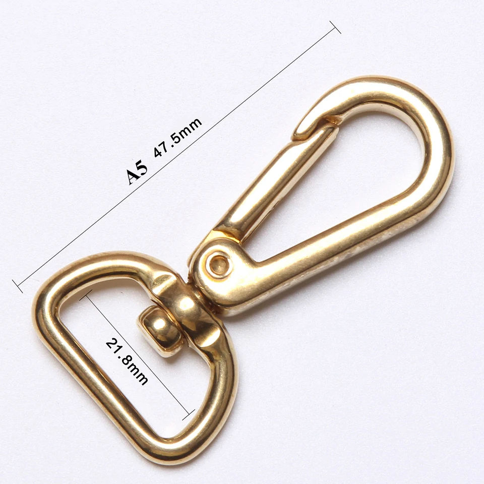 WUTA Leather D Tail Hook Buckle and Metal Roller Pin Buckle DIY Accessories for Bag D Hook-Gold 20mm-2pcs