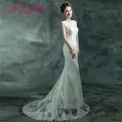 AXJFU роскошное кружевное с открытой спиной Сексуальное Тонкое свадебное платье невесты рыбий хвост свадебное платье корейское зимнее Новое