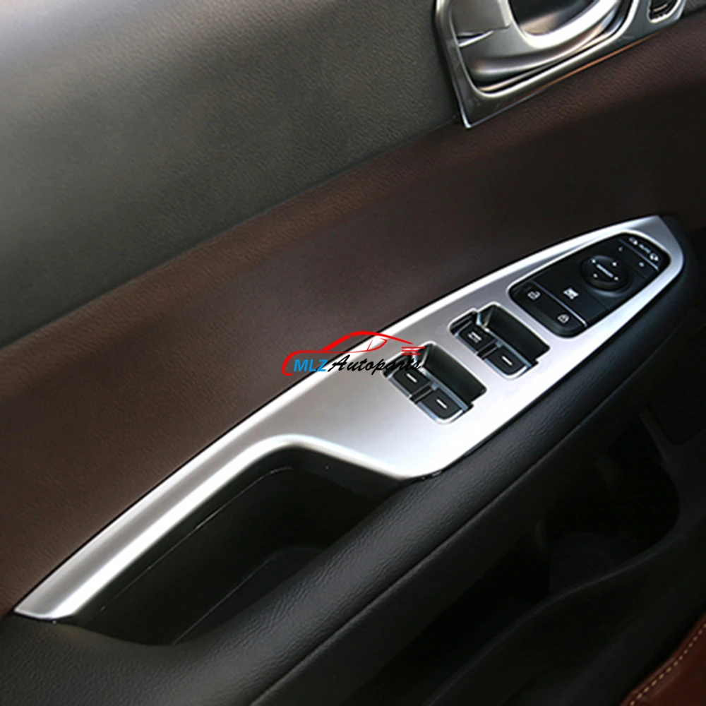 

ABS Door Glass Regulator Window Button Lifter Cover Adjustment Panel Plate Chrome Trim 4PCS For Kia K5 Optima 2016 2017