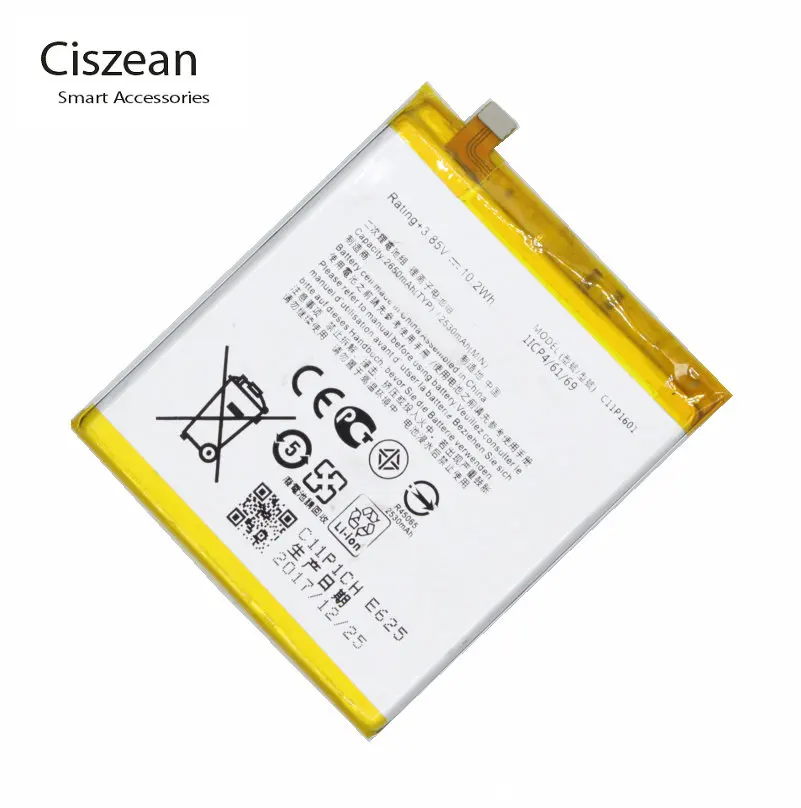 Сменный аккумулятор Ciszean C11P1601 1x2650 мАч для ASUS ZenFone 3 ZE520KL Z017DA Для live ZB501KL