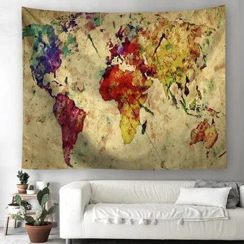 

Tapestry Wall Hanging Carpet Home Living Decor Blanket World Map Polyester Sheet Tapestries 150x100/150x130/200x150/230x150cm