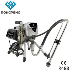 RongPeng электронные безвоздушного Краски опрыскиватель машина r488 Двигатель 1200 Вт 2.0l/мин с 15 М шланг и пистолет 517 сопла