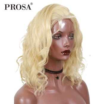 

Blonde Bob Lace Front Wig 613 Wavy Short Human Hair Wigs Colored 360 Lace Frontal Wig Pre Plucked With Baby Hair Remy Prosa