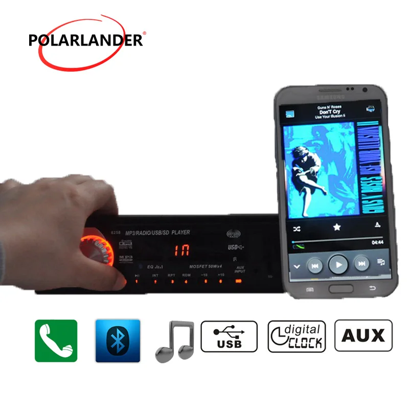 Авторадио радио Кассетный проигрыватель 1 din 12 V Радио стерео аудио WMA/MP3/WAV bluetooth hands