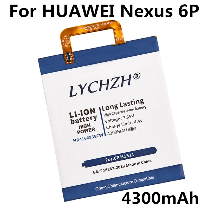 

New Original For Huawei HB416683ECW Rechargeable Li-ion phone battery For Google Ascend Huawei Nexus 6P H1511 H1512 4300mAh