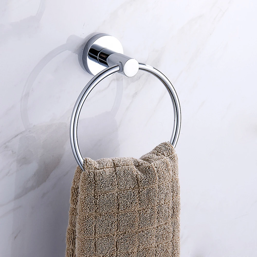 

New Stainless Steel Bathroom Towel Ring Holder Hanger Chromed Wall Mounted Home Hotel Bath Accessories