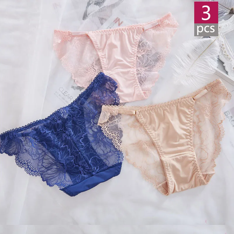 

Plus Size Underwear Women's Low-Rise Sexy Lace Panties Birefs Female Breathable Cotton Crotch Underpants Sexy Lingerie