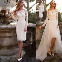 short dress with detachable train