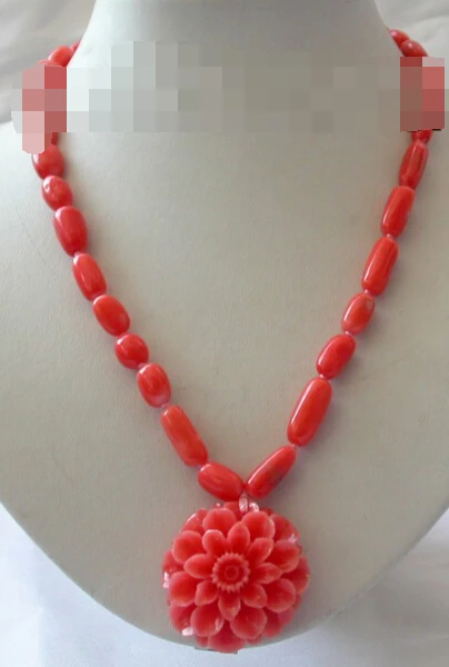 

ddh002674 stunning pink baroque natural coral necklace flower Pendant 28% Discount