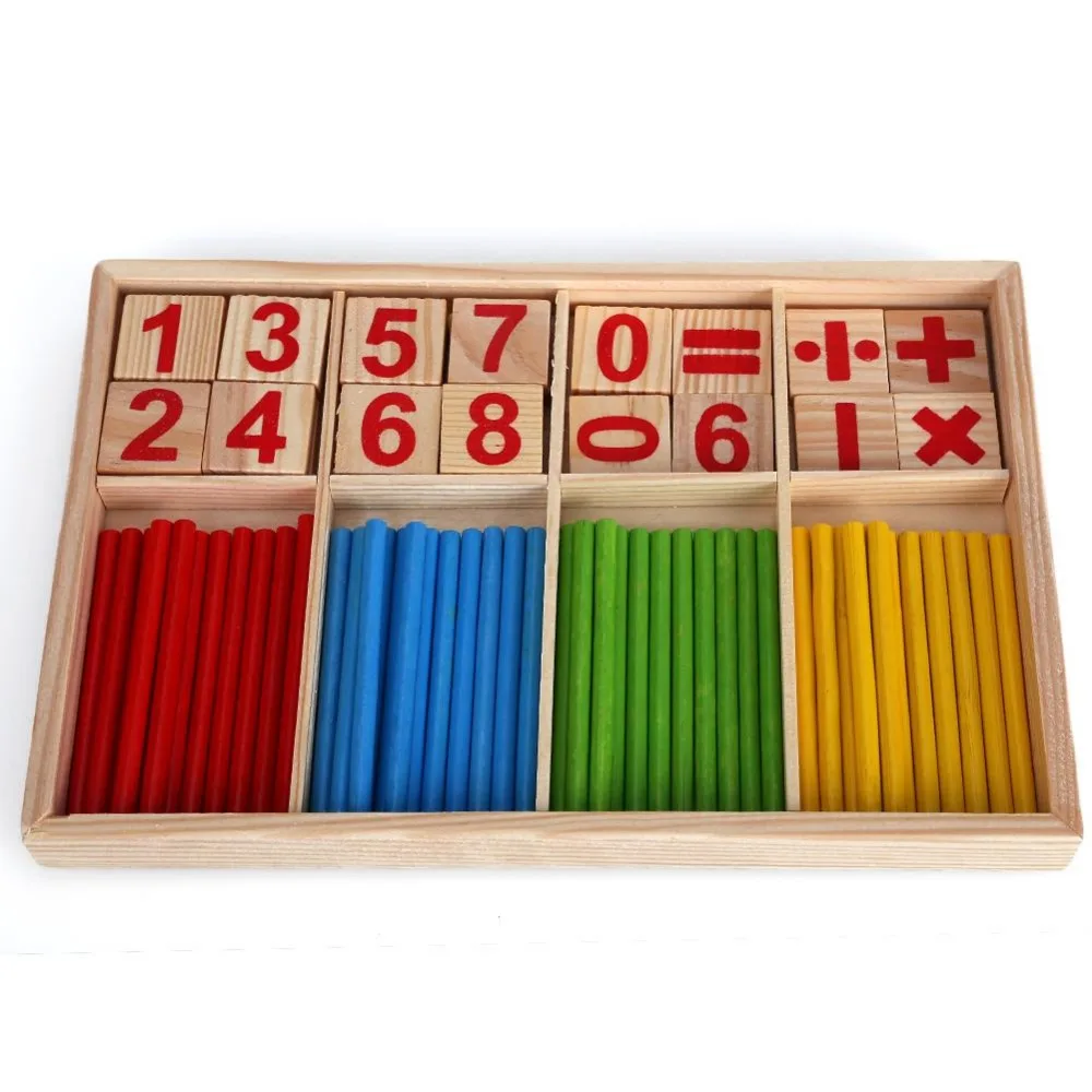 Baby Toys Wooden Intelligence Stick Education Wooden Toys Building Blocks Montessori Mathematical Gift Wholesale baby-building-blocks-wooden