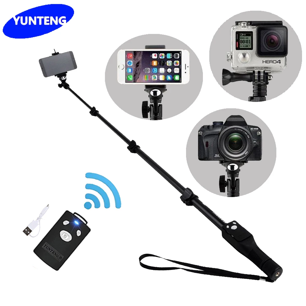 For Gopro Dslr Camera IOS Android Phone Selfie Stick Yunteng 1288 Bluetooth Extendable Handheld Yt 1288
