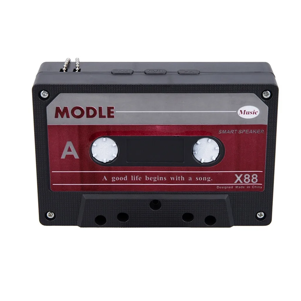 

HIFI portable wireless Bluetooth stereo retro tape model speaker SD card USB outdoor leisure speaker #10